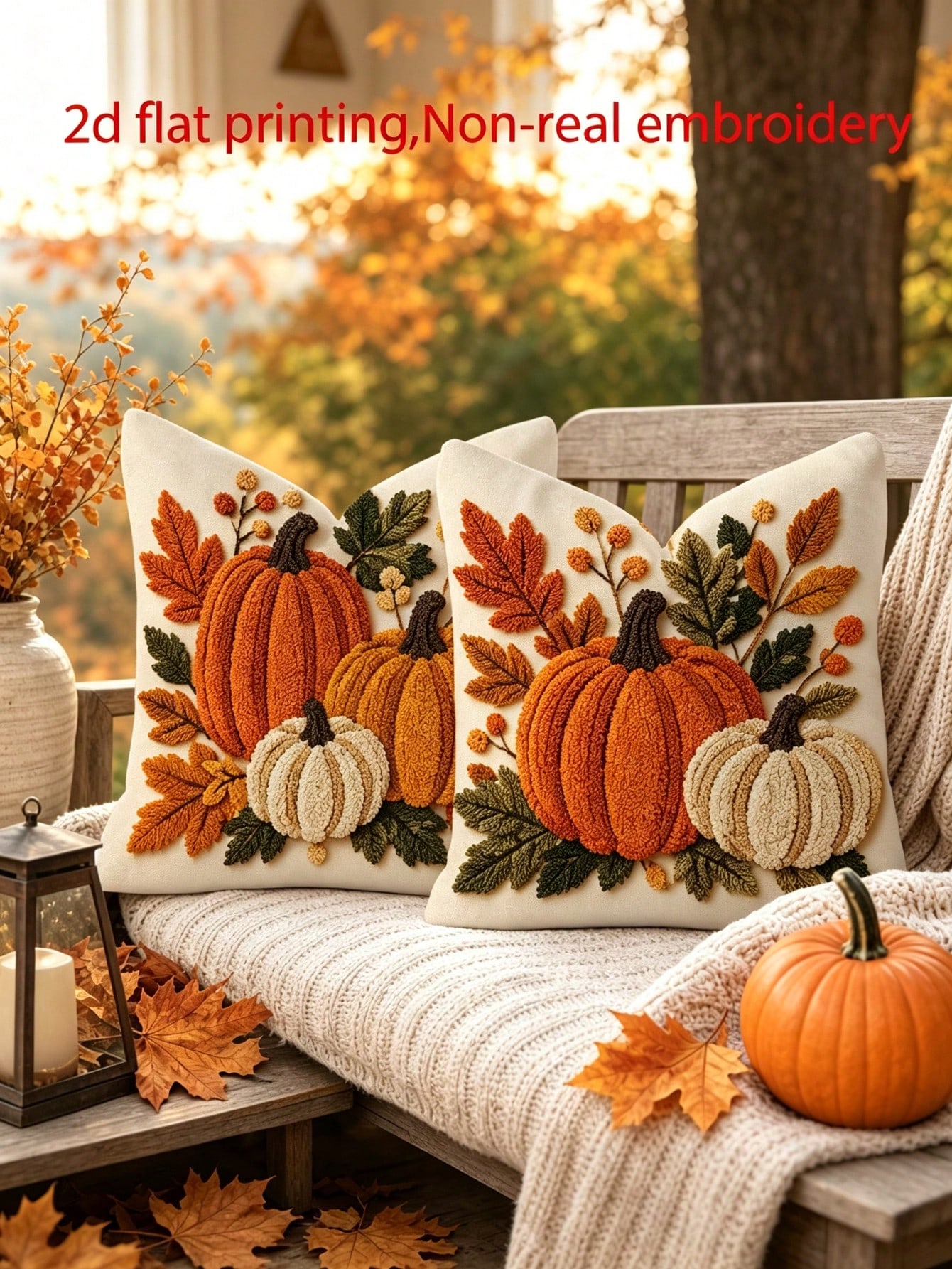 2pcs Country Rustic Fall Throw - Pillow Insert 18X18 评论和价格