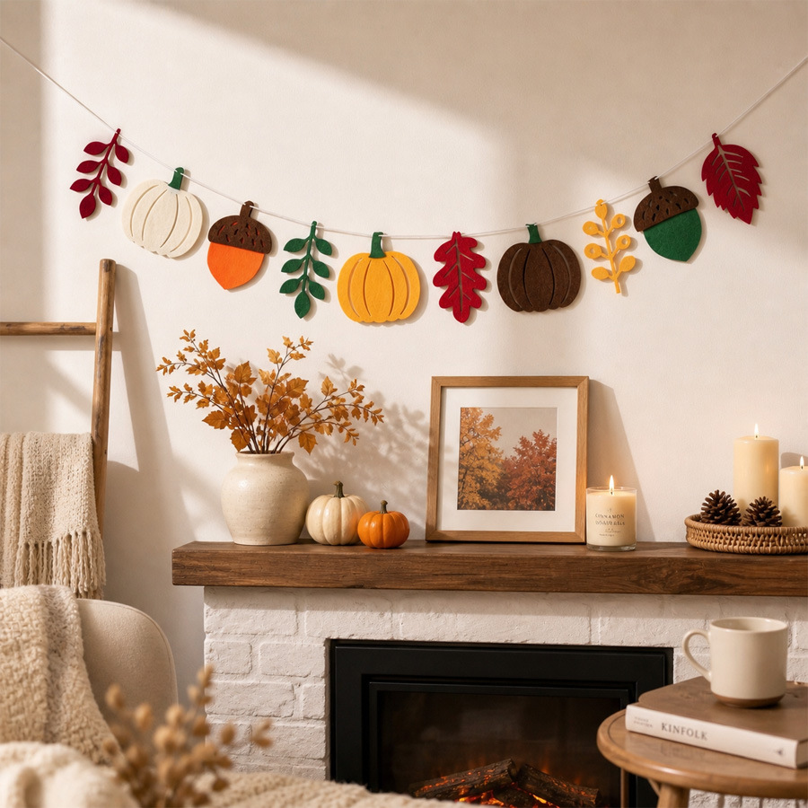 Autumn Pumpkin Leaves Flag Har - Home Textiles Usa 评论和价格